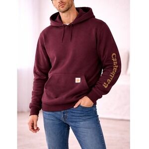 Carhartt Men's Port Loose Fit Midweight Logo Sleeve Graphic Hoodie Size 2XL NWT